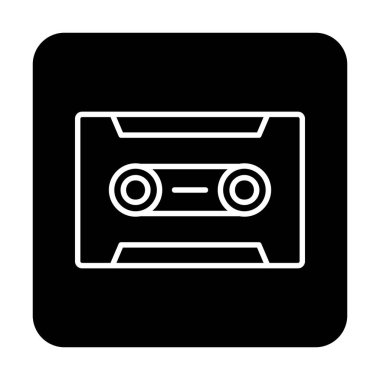 Kaset. Web simgesi basit illüstrasyon                               