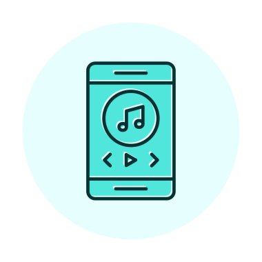 akıllı telefon müzik çalar simgesi doldurulmuş taslak biçimi