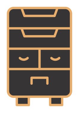 çekmeceler düz simge, vektör çizimi ile klozet 