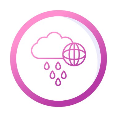 Dünya yağmurlu bir gün. Web simgesi basit tasarım