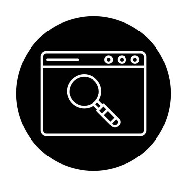 Basit Tarayıcı Arama simgesi, vektör illüstrasyonu