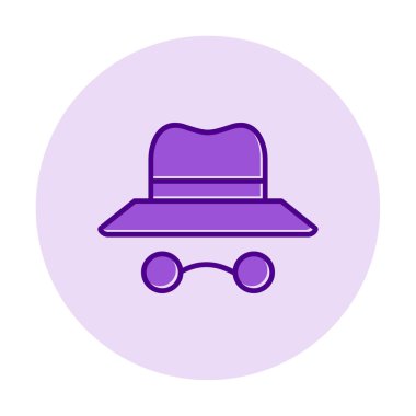 Basit Incognito simgesi, vektör illüstrasyonu