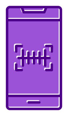 Basit barkod tarayıcı simgesi, vektör illüstrasyonu