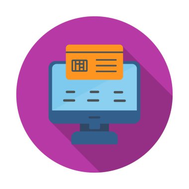 Basit Çevrimiçi Ödeme simgesi, vektör illüstrasyonu