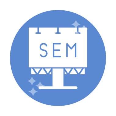 SEM ile Billboard simgesinin vektör illüstrasyonu  