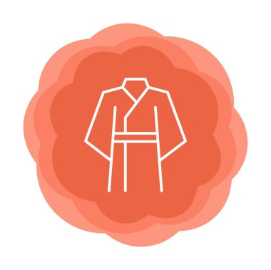 Japon kimono taslak ikonu. doğrusal tasarım. 