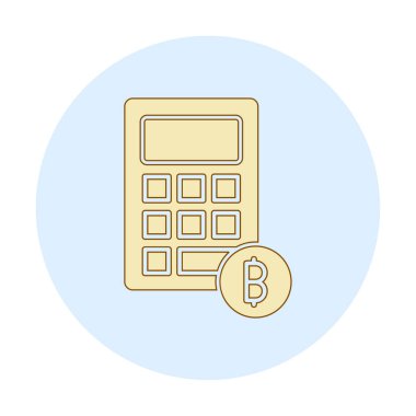 Şifreleme para birimi hesap makinesi web simgesi basit illüstrasyon