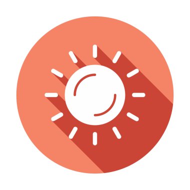 Güneş düz simge vektör çizim