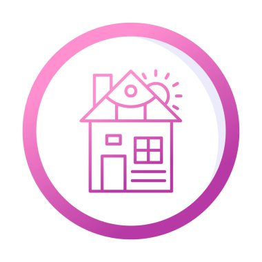 ev düz simgesi, vektör illüstrasyonu 