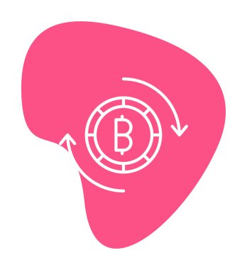 Basit bitcoin simgesi, vektör illüstrasyonu