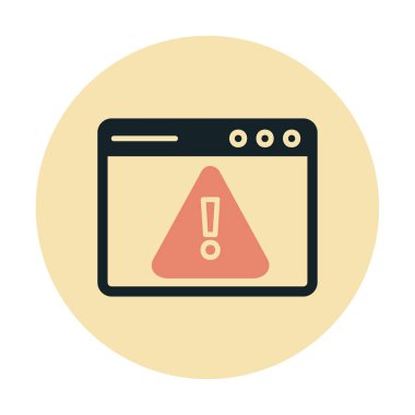 Basit Web Uyarı simgesi, vektör illüstrasyonu