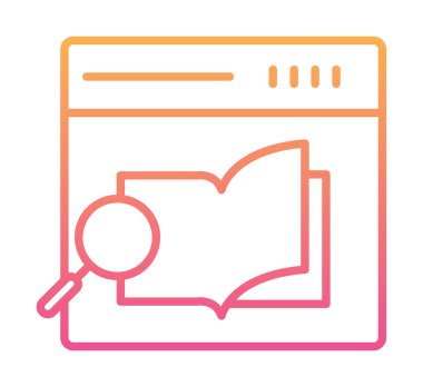 Basit Araştırma Kitabı simgesi, vektör illüstrasyonu