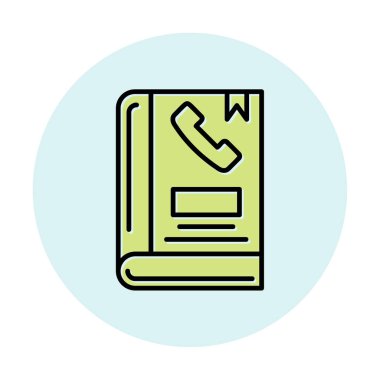 Telefon Rehberi düz simgesi, vektör çizim