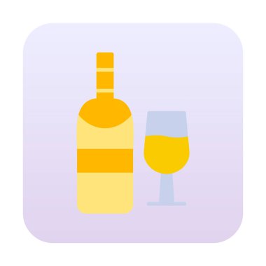 şarap şişe ve cam kutsal kişilerin resmi, vektör çizim  