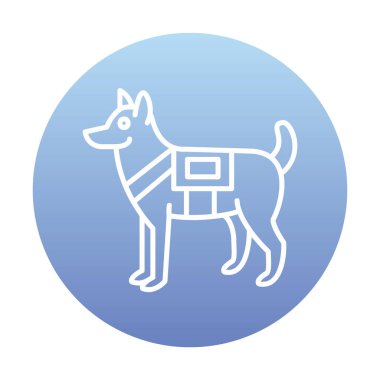 Askeri Köpek simgesi vektör illüstrasyonu
