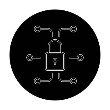 Ağ güvenlik simgesi, vektör çizim 