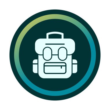 sırt çantası simgesi vektör illüstrasyonu