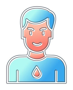 Basit Survivor kişi avatar simgesi, vektör illüstrasyonu