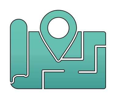 Konum iğnesi, vektör illüstrasyonlu harita simgesi