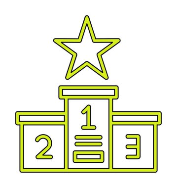 Podyum Şampiyonası ikon vektör illüstrasyonu