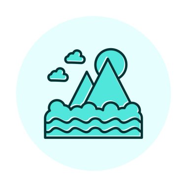 Fuji Dağı simgesi, veteriner illüstrasyonu 