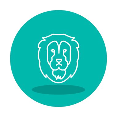 Aslan başı düz simgesi, vektör illüstrasyonu