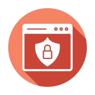 Basit Web Güvenlik simgesi, vektör illüstrasyonu