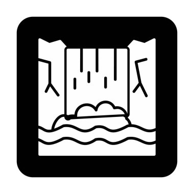 Basit Waterfal simgesi, vektör illüstrasyonu