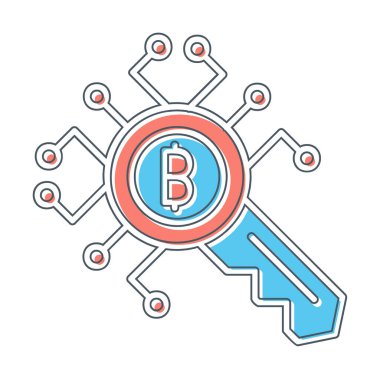 düz Şifreleme Anahtarı simgesi. vektör ince çizgi çizimi.