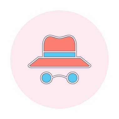 Basit Incognito simgesi, vektör illüstrasyonu