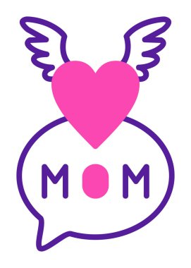 Anneler Günü simgesi, tebrik kartı şablonu, vektör illüstrasyonu