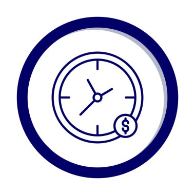 Zaman Para saat simgesi vektör illüstrasyonudur