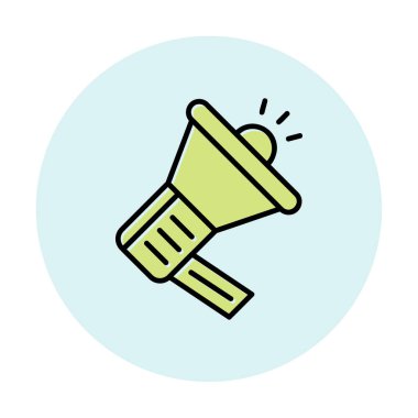 Megafon vektör illüstrasyonlu tanıtım konsepti simgesi