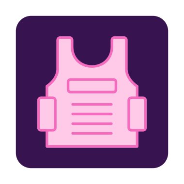 Kurşun geçirmez yelek ağ simgesi, vektör illüstrasyonu