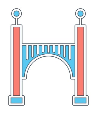 köprü düz simgesi, vektör illüstrasyon tasarımı 