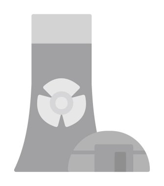 Nükleer enerji santrali ikon vektör illüstrasyon grafik tasarımı                        