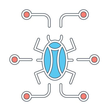 Basit dijital virüs simgesi, vektör illüstrasyonu