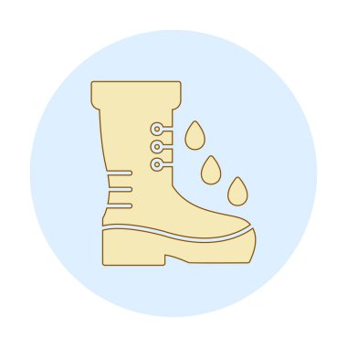 Basit Rainboot simgesi, vektör illüstrasyonu