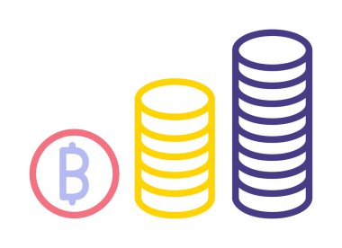 Basit bitcoin simgesi, vektör illüstrasyonu