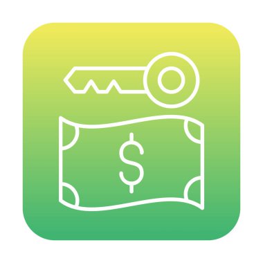 Dolar para birimi ve anahtar simgesi, Fidye yazılımı konsepti, vektör illüstrasyonu  