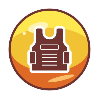 Kurşun geçirmez yelek ağ simgesi, vektör illüstrasyonu