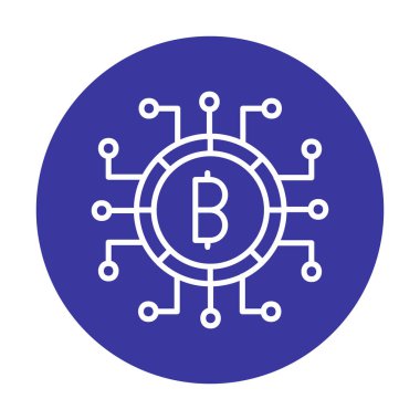 Bitcoin işareti, vektör illüstrasyonlu dijital para simgesi 