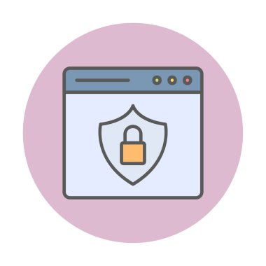 Basit Web Güvenlik simgesi, vektör illüstrasyonu