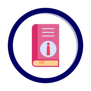 Basit Kitap Bilgileri simgesi, vektör illüstrasyonu