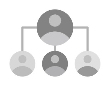 Basit Organizasyon hiyerarşisi simgesi, vektör illüstrasyonu