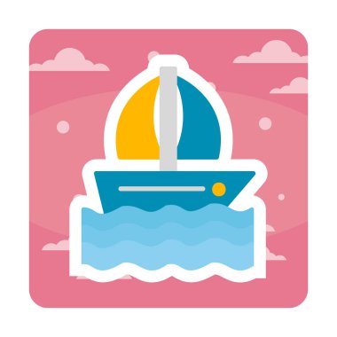 Basit tekne simgesi, vektör illüstrasyonu