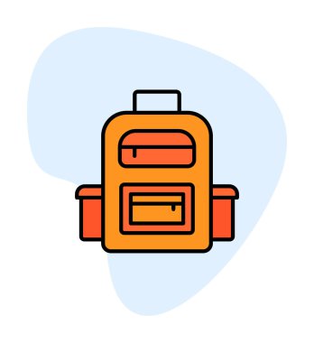 Sırt çantası düz simge vektör çizimi