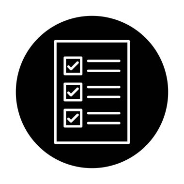 Kontrol Listesi web simgesi, vektör illüstrasyonu 