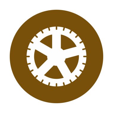 Lastik yassı vektör simgesi beyaz arkaplanda izole edildi