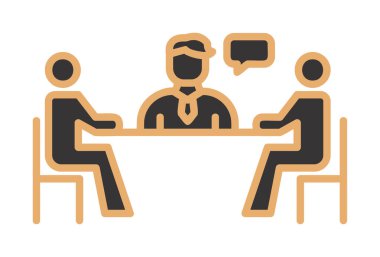 Basit iş Buluşma simgesi, vektör illüstrasyonu